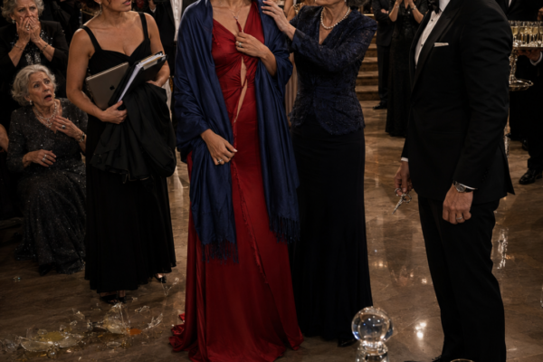 Álvaro cortó el vestido rojo de Renata frente a cientos de invitados, ...