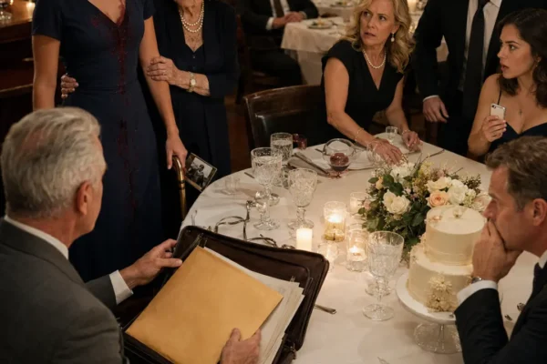 Annabelle pagó la cena familiar en silencio, con el vestido manchado d...