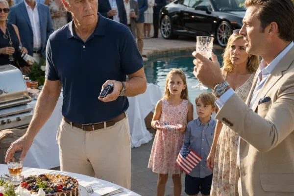En la celebración del Día del Padre, Ethan alza su copa y declara ante...