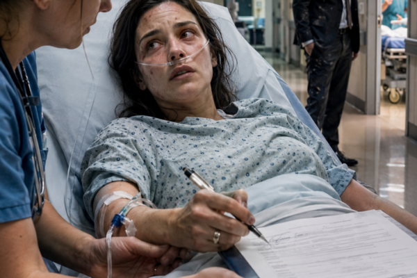Llevábamos tres años casados, pero cuando un accidente nos llevó al ho...